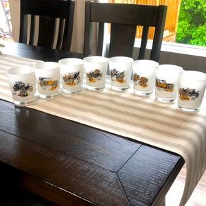 Classic car collector glasses,  set of 8 12oz tumblers